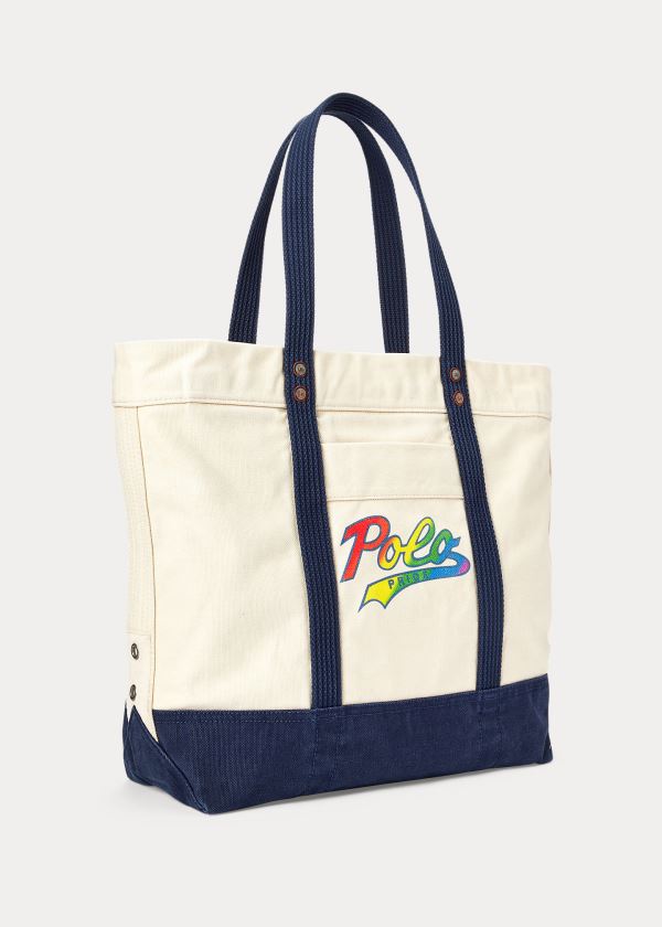 Bolsos De Mano Polo Ralph Lauren Hombre Creme / Multicolor - Pride - IYLQG0458